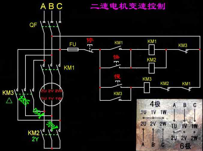 高低速風(fēng)機(jī)的接線線路圖